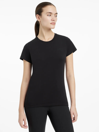 LEMIEUX Classique Black T-Shirt: Women's Equestrian Riding Top, Slim Fit, Sweat-Wicking | Equiflair