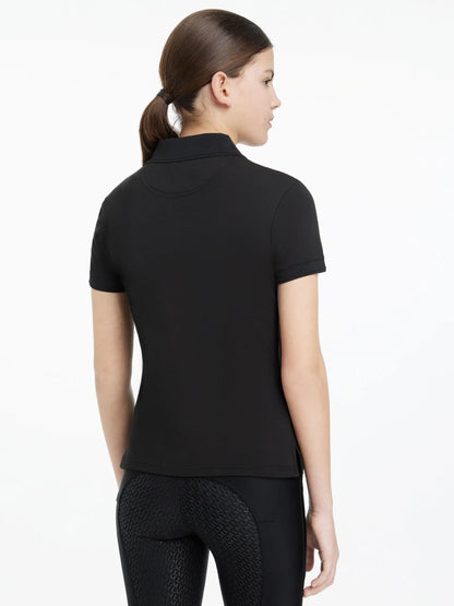 Lemieux Young Rider Classique Black Polo Shirt - Equestrian Apparel for Kids