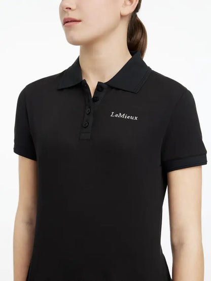 LEMIEUX YOUNG RIDER CLASSIQUE BLACK POLO SHIRT: Equestrian Riding Apparel for Girls
