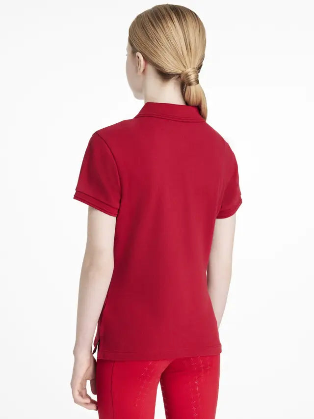LEMIUEUX Young Rider Classique Polo Shirt Chilli Back View - Equiflair Equestrian Apparel