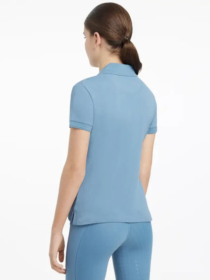 LE MIEUX Young Rider Classique Polo Shirt Ice Blue at Equiflair - Comfortable equestrian apparel.