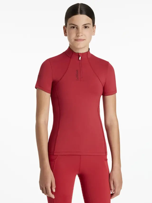 Lemieux Young Rider Classique Short Sleeve Base Layer - Chilli Red Equestrian Shirt