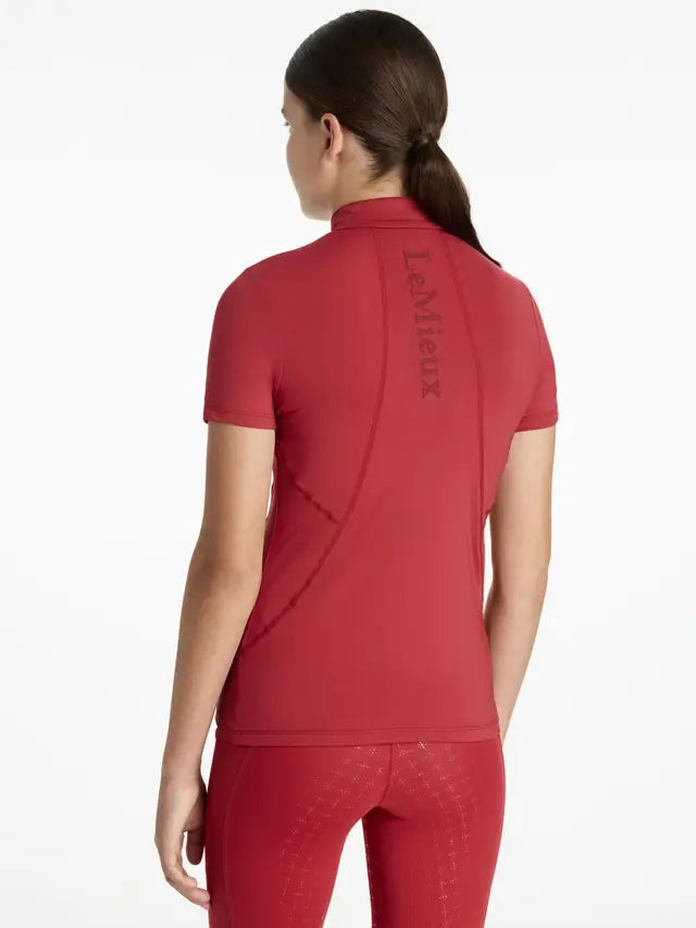 LEMIEUX Young Rider Classique Chili Base Layer - Short Sleeve Equestrian Shirt for Girls. Performance Apparel from Equiflair.