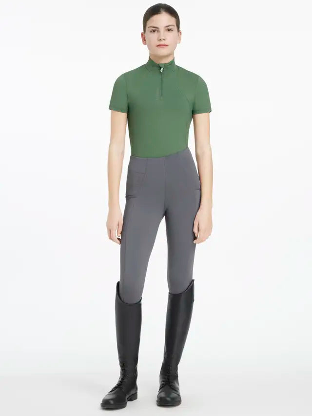 LeMieux Young Rider Classique Hunter Green Short Sleeve Base Layer | Equestrian Riding Apparel for Young Riders