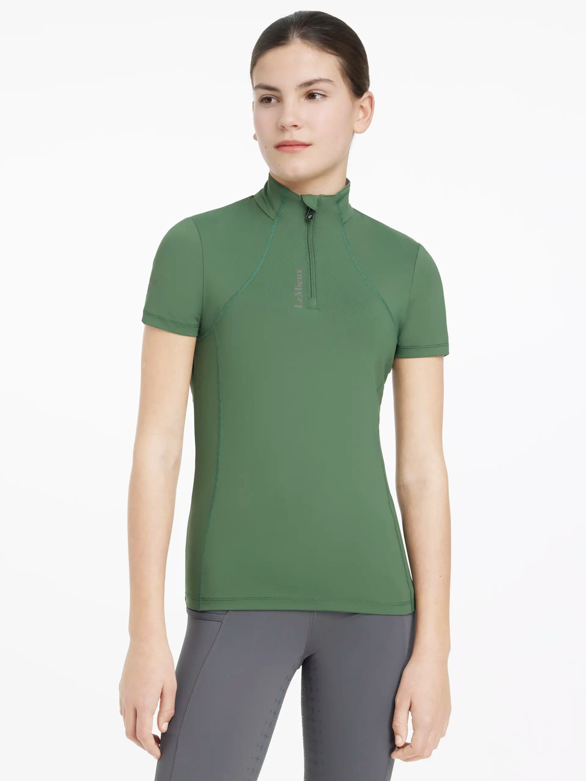 LEMIEUX YOUNG RIDER Short Sleeve Base Layer HUNTER GREEN: Breathable Equestrian Apparel for Girls
