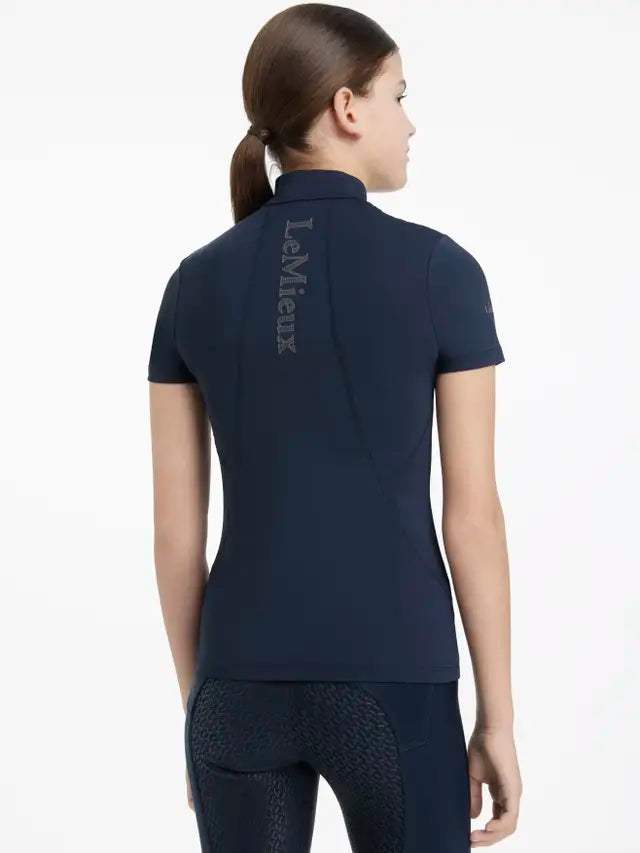 Lemieux Young Rider Classique Navy Base Layer - Equestrian Short Sleeve Shirt