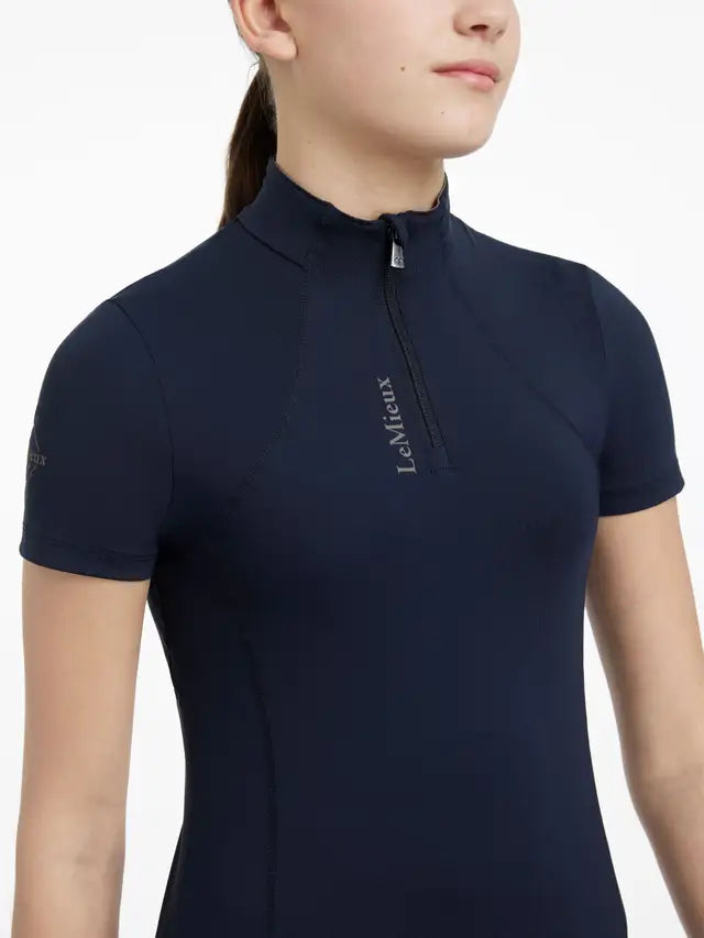 LeMieux Young Rider Classique Navy Base Layer - Short Sleeve Equestrian Top