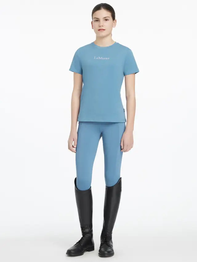 LEMIEUX Young Rider Classique T-Shirt - Ice Blue. Equestrian Apparel for Kids. Riding T-Shirt. Equiflair Store.