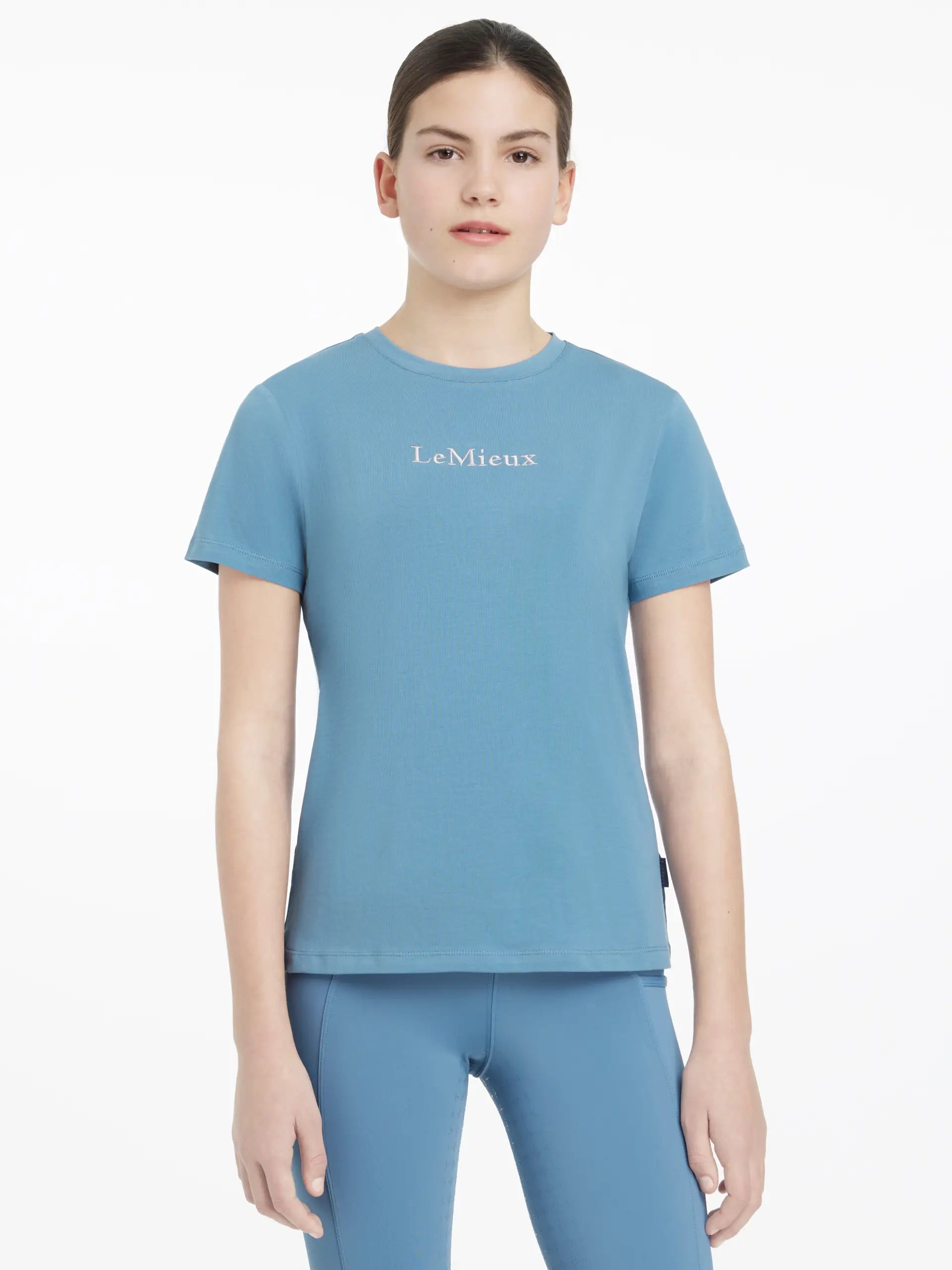 LeMieux Young Rider Classique Ice Blue T-Shirt. Equestrian Apparel for Horse Riders