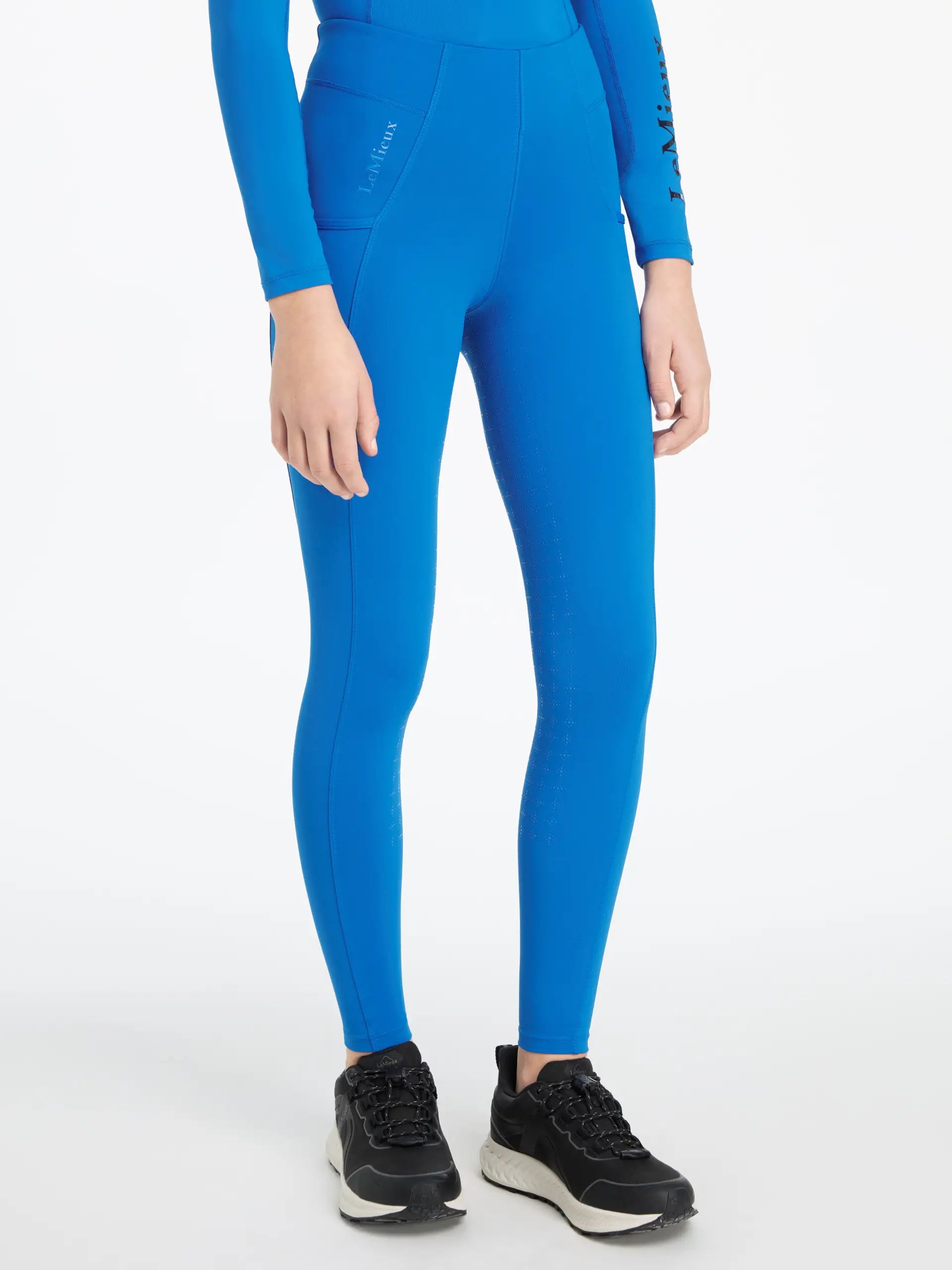 LEMIEUX Young Rider Orla Pull On Riding Leggings - Benetton Blue - Comfortable Riding Tights