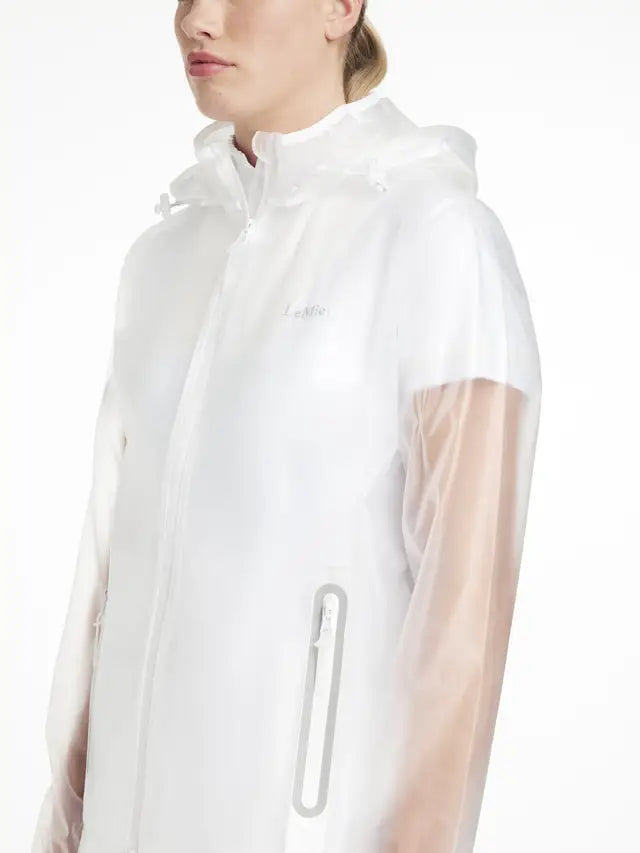 LeMieux Clear Waterproof Competition Jacket: Stay Dry and Protected in Style, Rain Jacket with detachable hood.