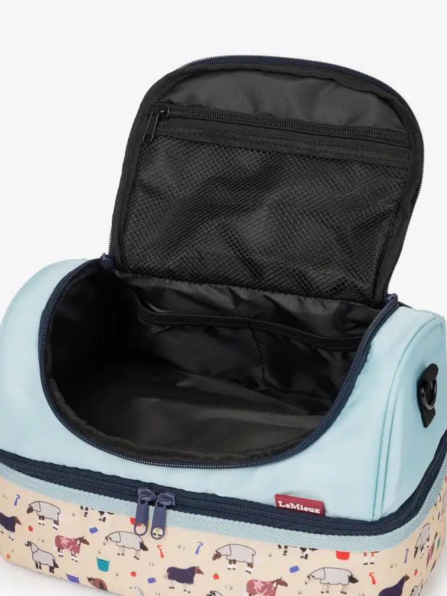 LEMIEUX MINI HOLDALL AQUA Bag. Handy equestrian carry-all with mini pony characters. Zipped compartments and adjustable strap.