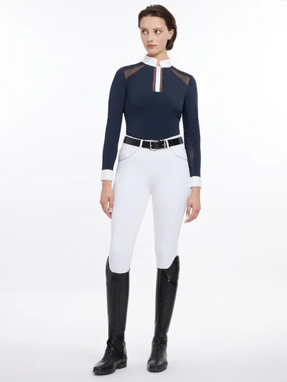 Lemieux Camille Navy Show Shirt - Long Sleeve Equestrian Competition Top by Equiflair