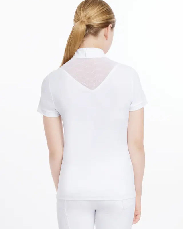 LeMieux Young Rider Eva White Show Shirt - Short Sleeve Equestrian Apparel