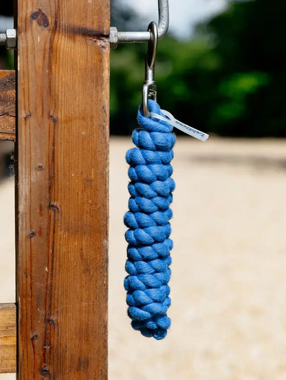 LeMieux Poly Cotton Benetton Blue Horse Lead Rope - Strong Woven Equestrian Rope for Leading and Tethering