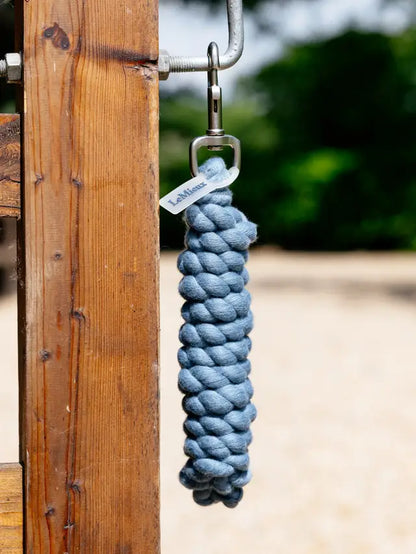 LeMieux Ice Blue Polycotton Lead Rope Hanging with Metal Clip - Horse Tack & Equipment
