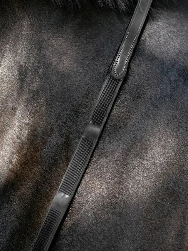 Black LeMieux Ergo Grip Rubber Reins for Equestrian Use