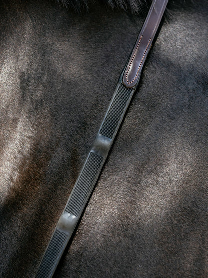 LeMieux Ergo Grip Rubber Reins Brown: Premium Horse Riding Reins with Ultimate Traction