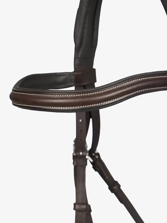 Brown Leather Horse Bridle | Equestrian Padded Bridle with Split Noseband