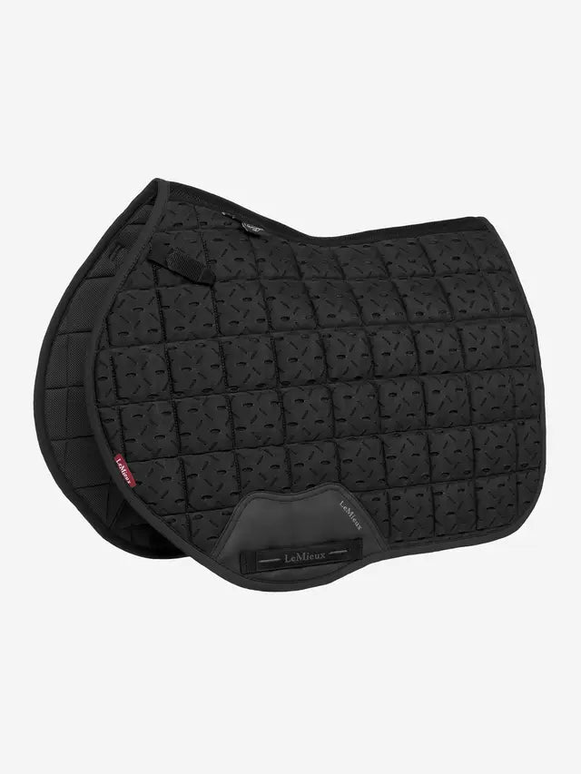 LeMieux 3D Mesh Self-Cool Eurojump Square Black Saddle Pad | Breathable, Cooling Horse Tack for Equestrian Comfort