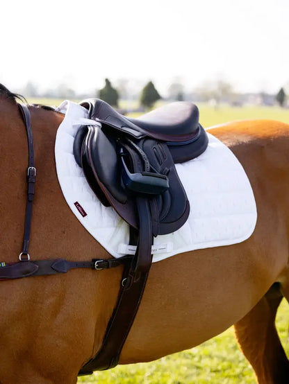 LEMIEUX 3D Mesh Self-Cool Eurojump Square White Saddle Pad for Horses - Comfortable and Breathable Equestrian Equipment