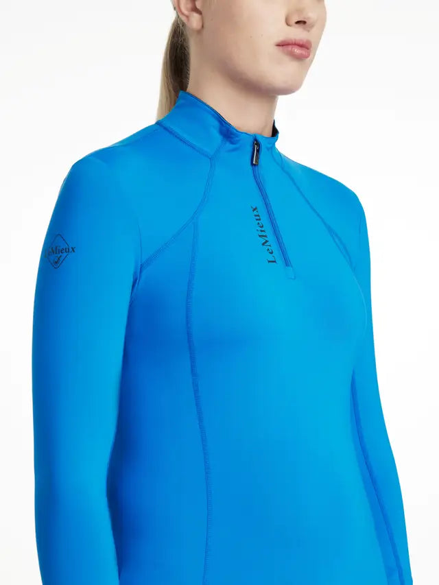 LeMieux Classique Base Layer - Benetton Blue, Quarter Zip, UV Protection