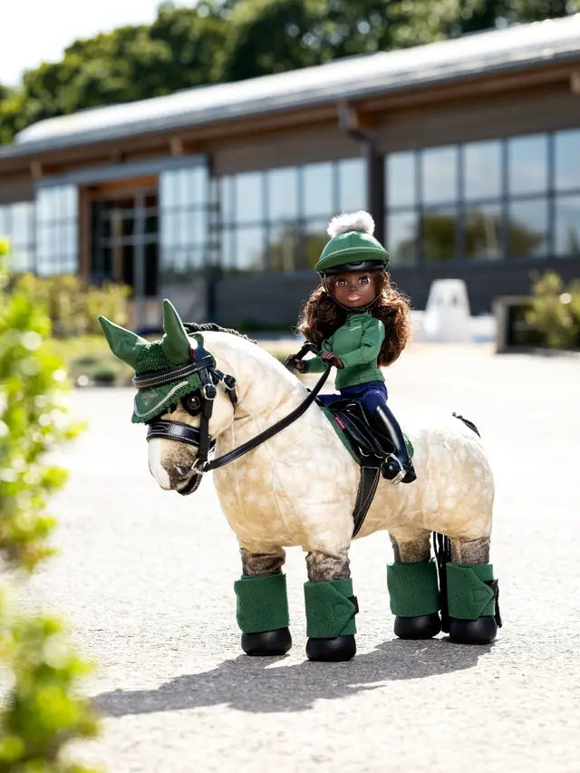 LeMieux Toy Rider Maya Doll on Green Toy Pony - Equestrian Riding Toy
