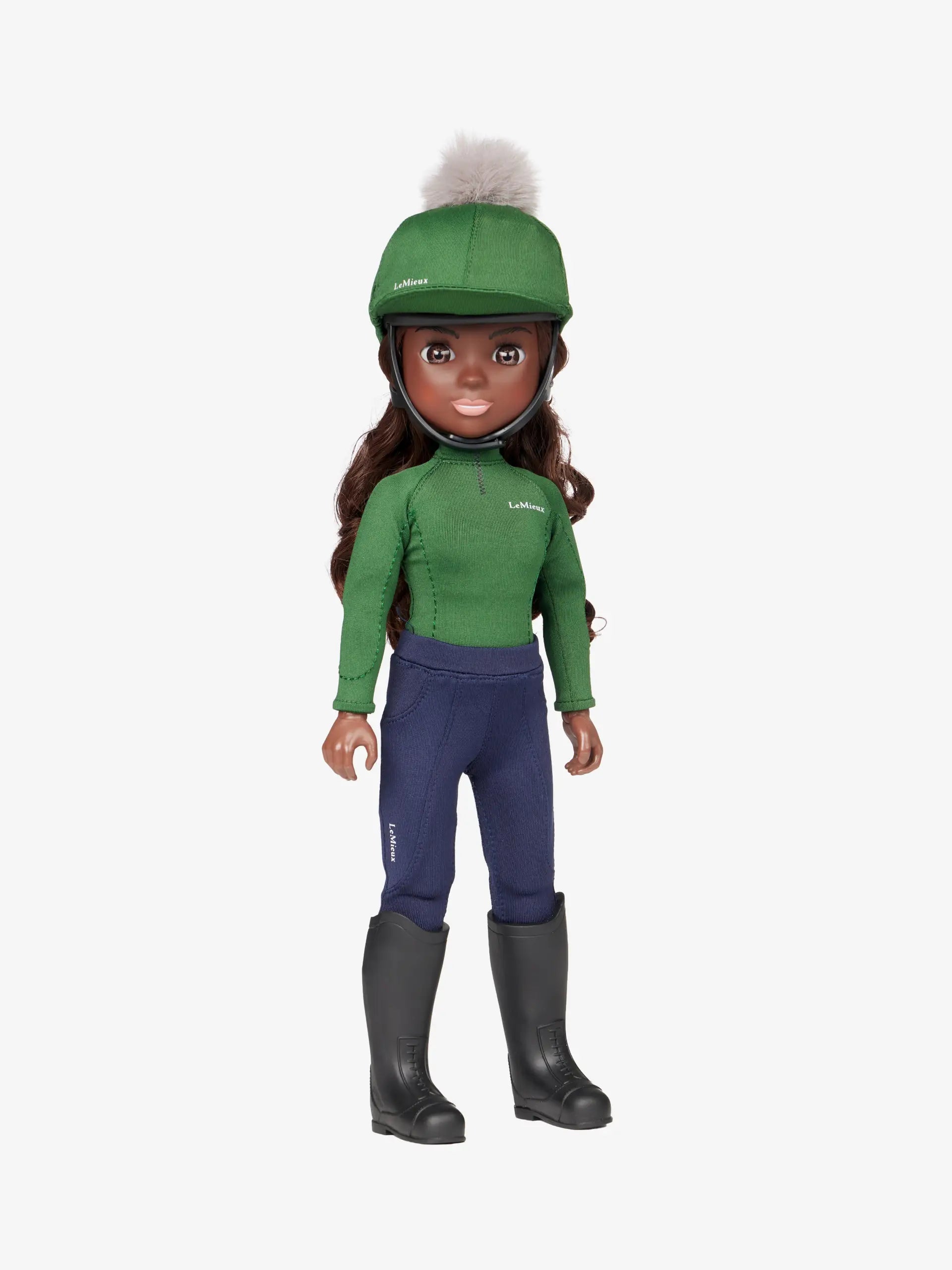LeMieux Toy Rider Maya Doll: Equestrian Fashion Doll in Green & Navy Blue Riding Gear