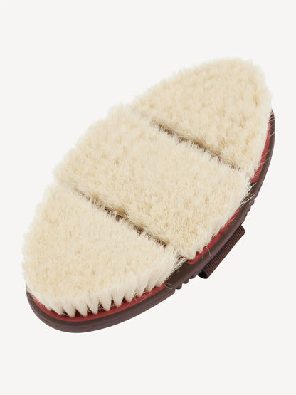 LEMIEUX FLEXI GOAT HAIR BODY BRUSH CRANBERRY - Soft Horse Grooming Brush for Sensitive Skin & Fine Dust Removal