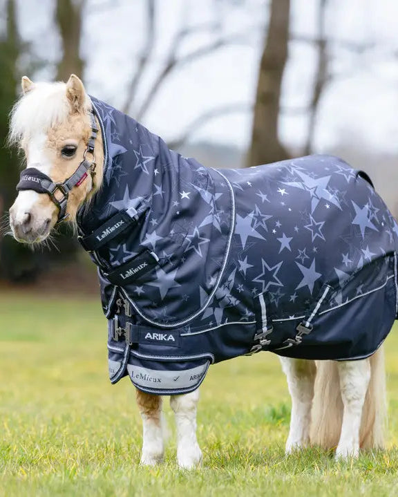 LeMieux Arika Star 0g Turnout Rug Navy