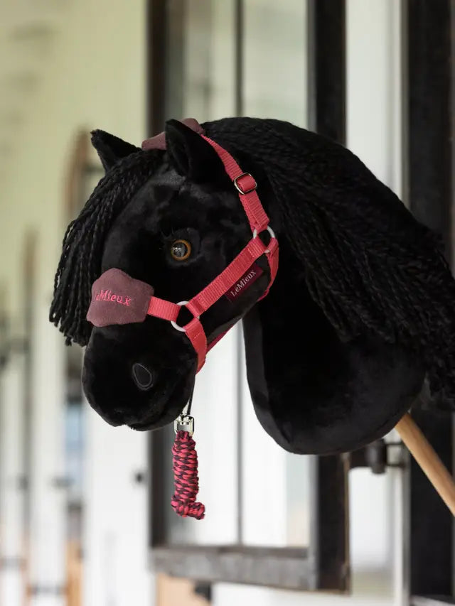 LeMieux Hobby Horse Spike: Black Toy Horse with Red Halter - Realistic Equestrian Fun