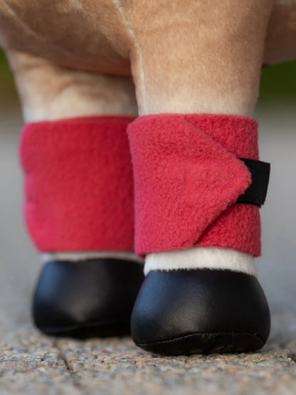 LeMieux Toy Pony Bandages Cranberry: Miniature horse bandages for kids, toy horse leg wraps with hook and loop closure
