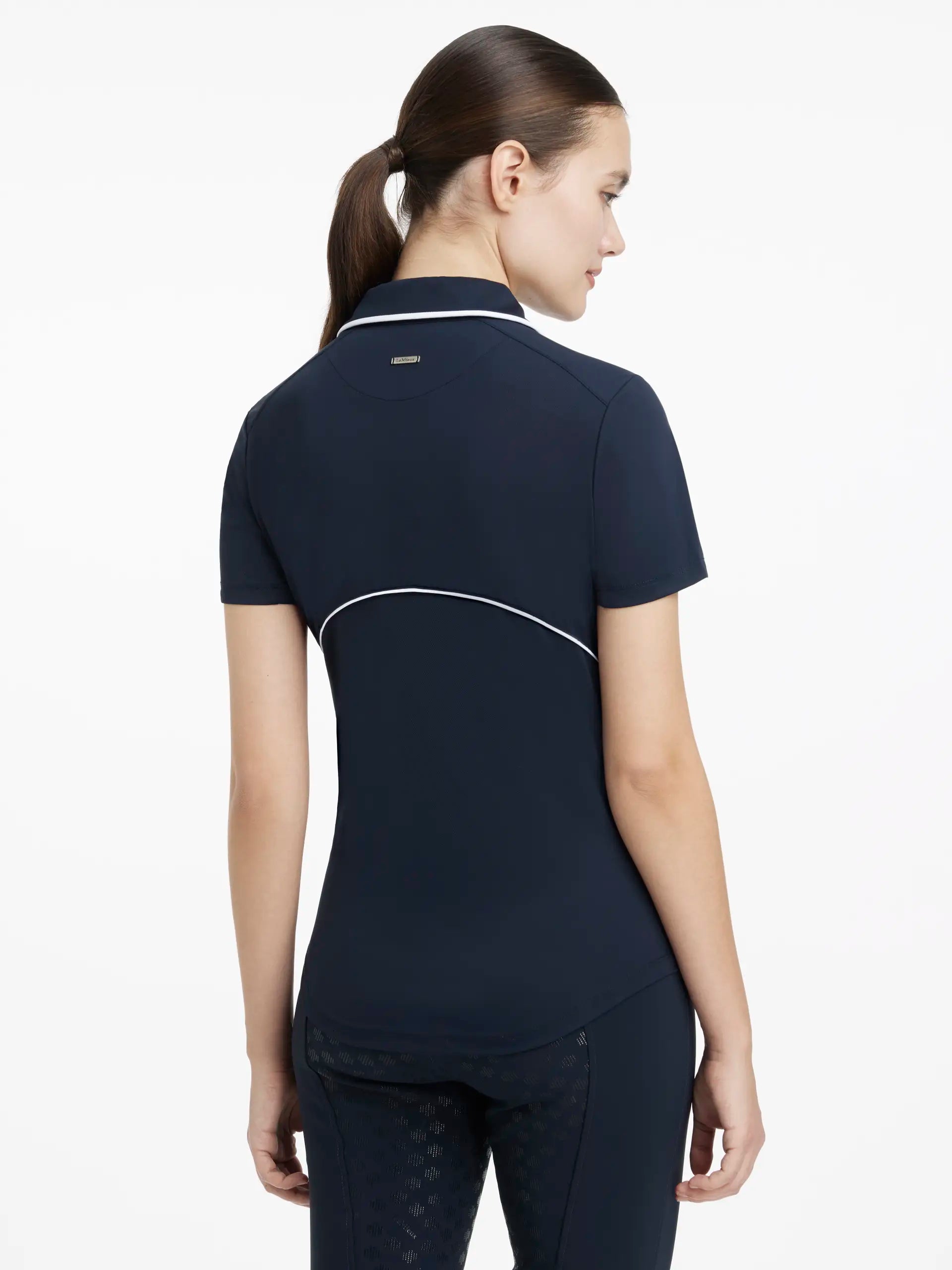 Lemieux Venus Performance Polo Shirt - Navy - Women's Technical Equestrian Polo with Mesh Panels