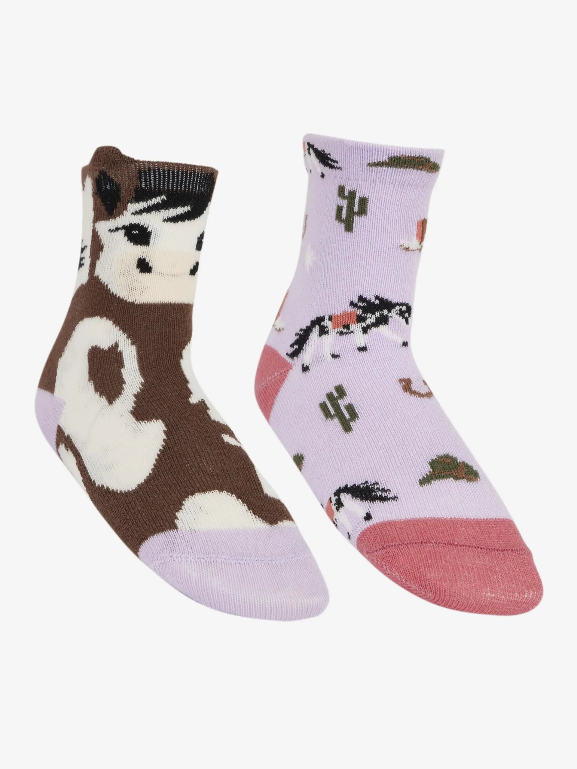 LeMieux Mini Cotton Character Socks Paint Pony 2 Pack Lilac