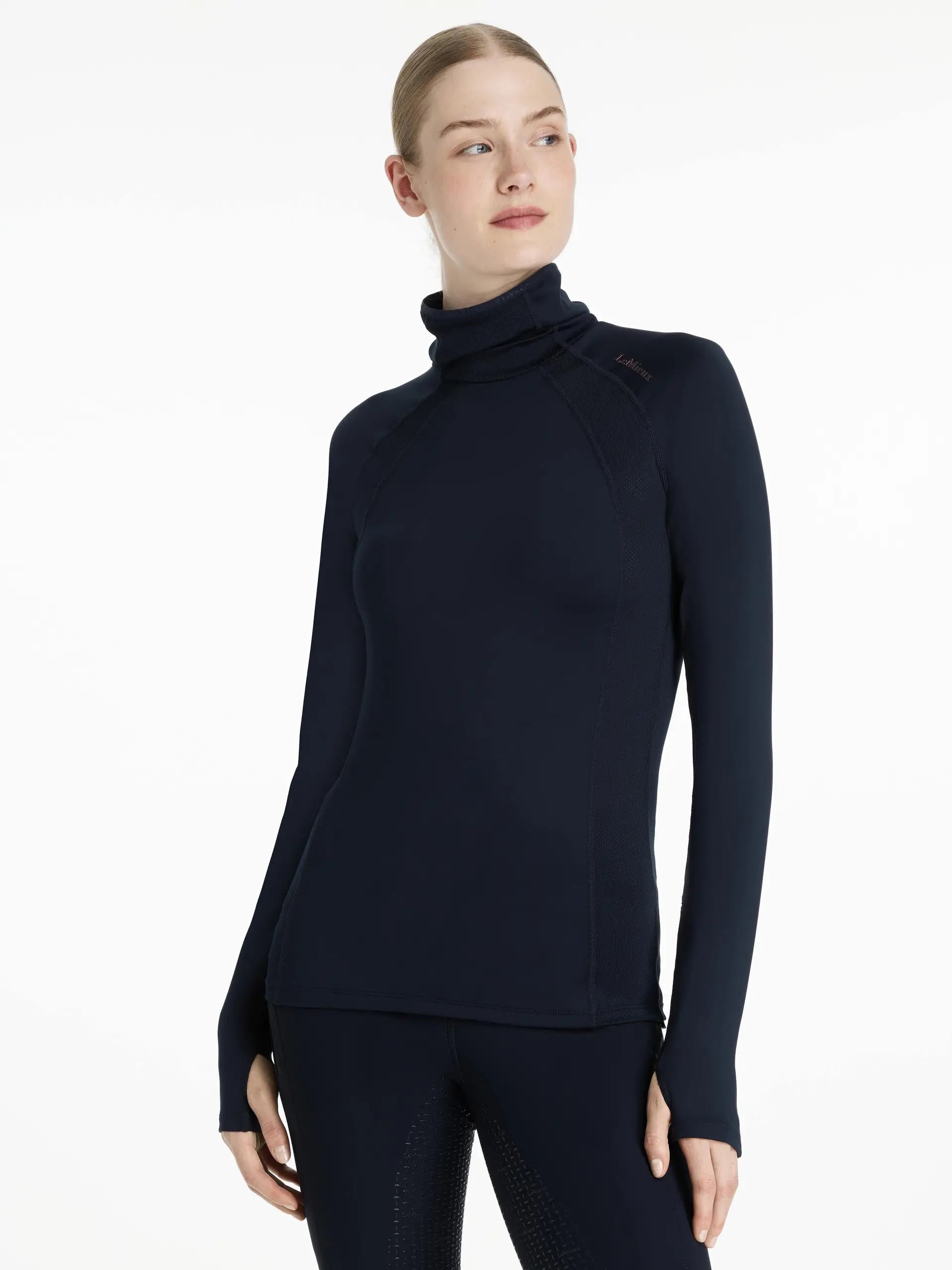 LEMIEUX Sara Snood Base Layer Navy - Women's Activewear with face and neck protection