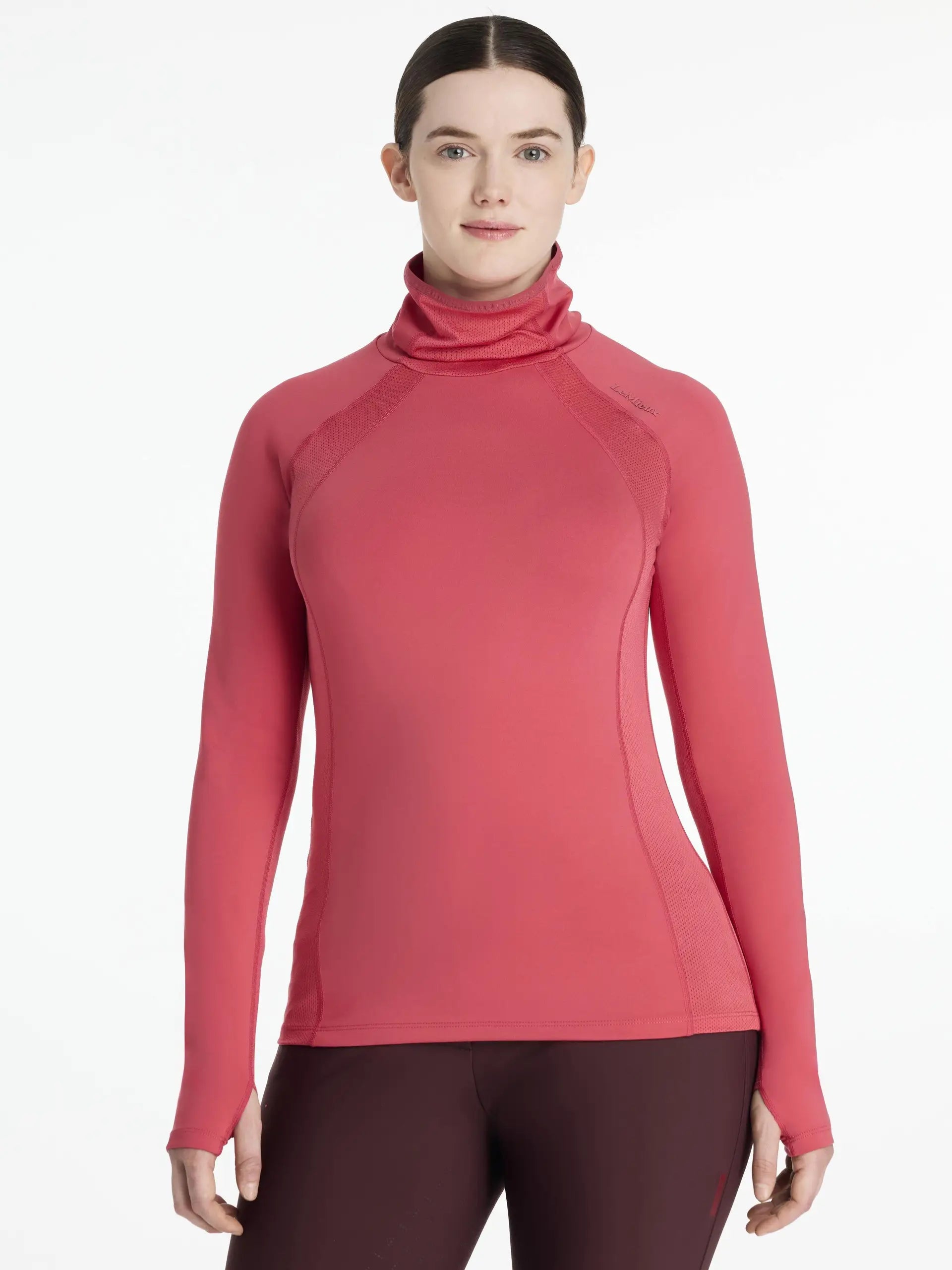 LEMIEUX SARA Cranberry Snood Base Layer: Long Sleeve Riding Top for Women