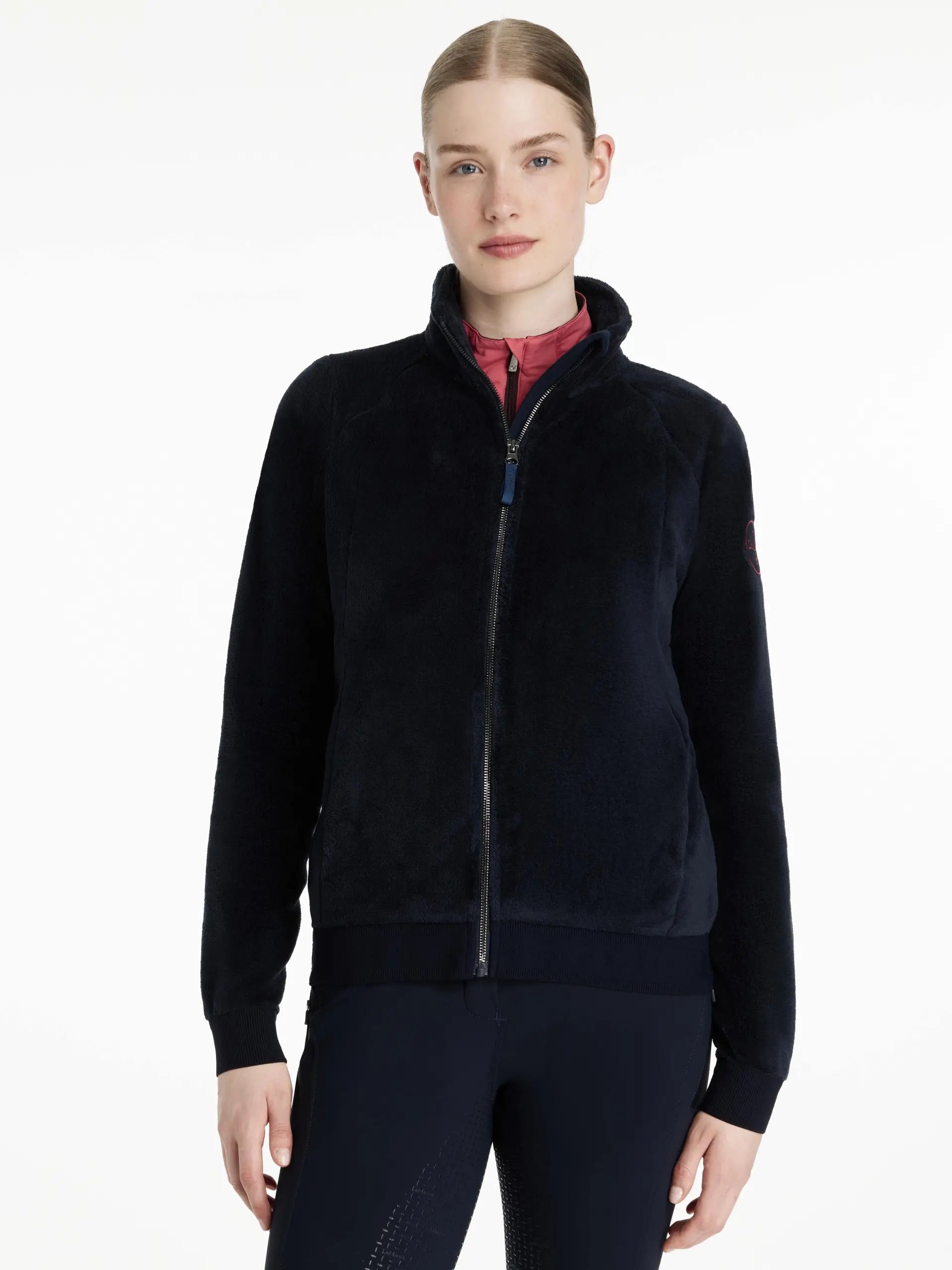LEMIEUX Liberty Navy Fleece Jacket: Comfortable Zip-Through Mid Layer for Equestrian Riders