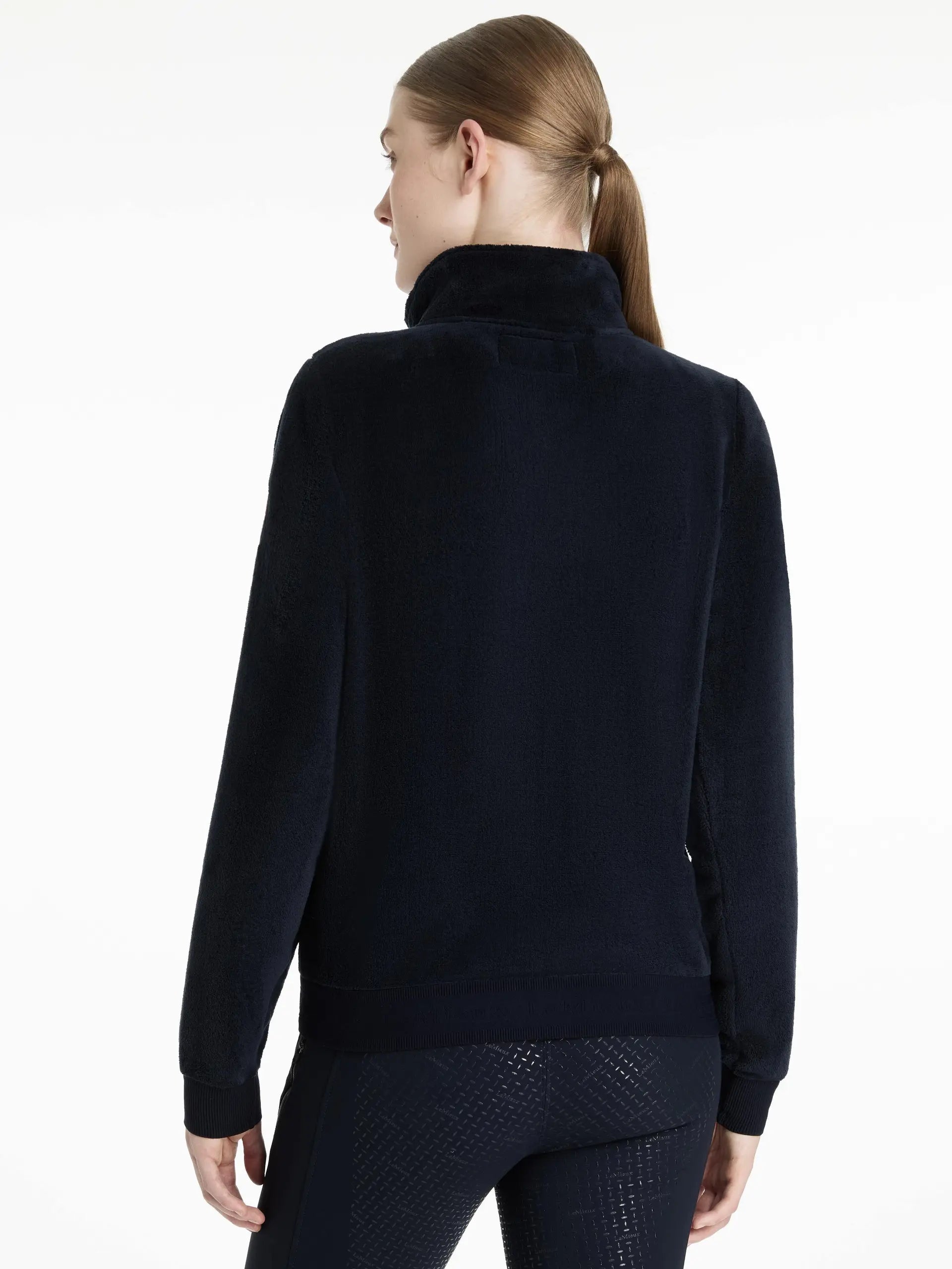LEMIEUX Liberty Navy Fleece Zip-Through Jacket: Cozy Mid-Layer for Equestrian Riders
