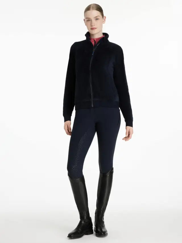 LeMieux Liberty Navy Fleece Jacket: Women's Equestrian Riding Apparel, Zip-Through Mid-Layer