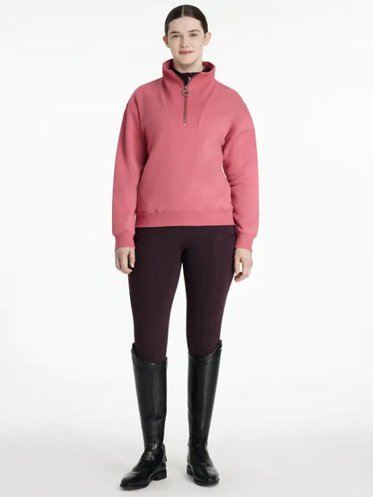 LeMieux Keira Cranberry Quarter Zip Sweatshirt for Women | Equestrian Riding Apparel