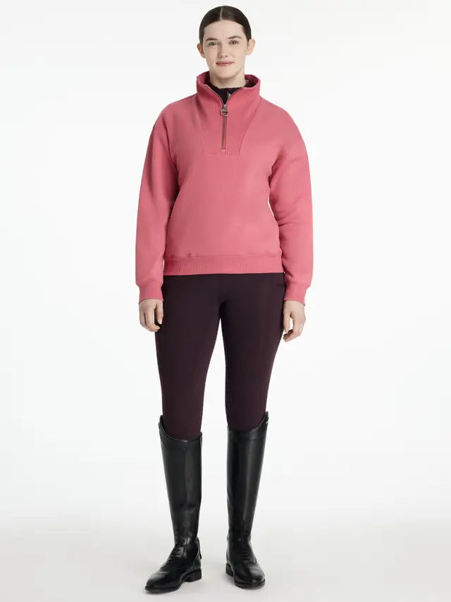 LeMieux Keira Cranberry Quarter Zip Sweatshirt for Women | Equestrian Riding Apparel