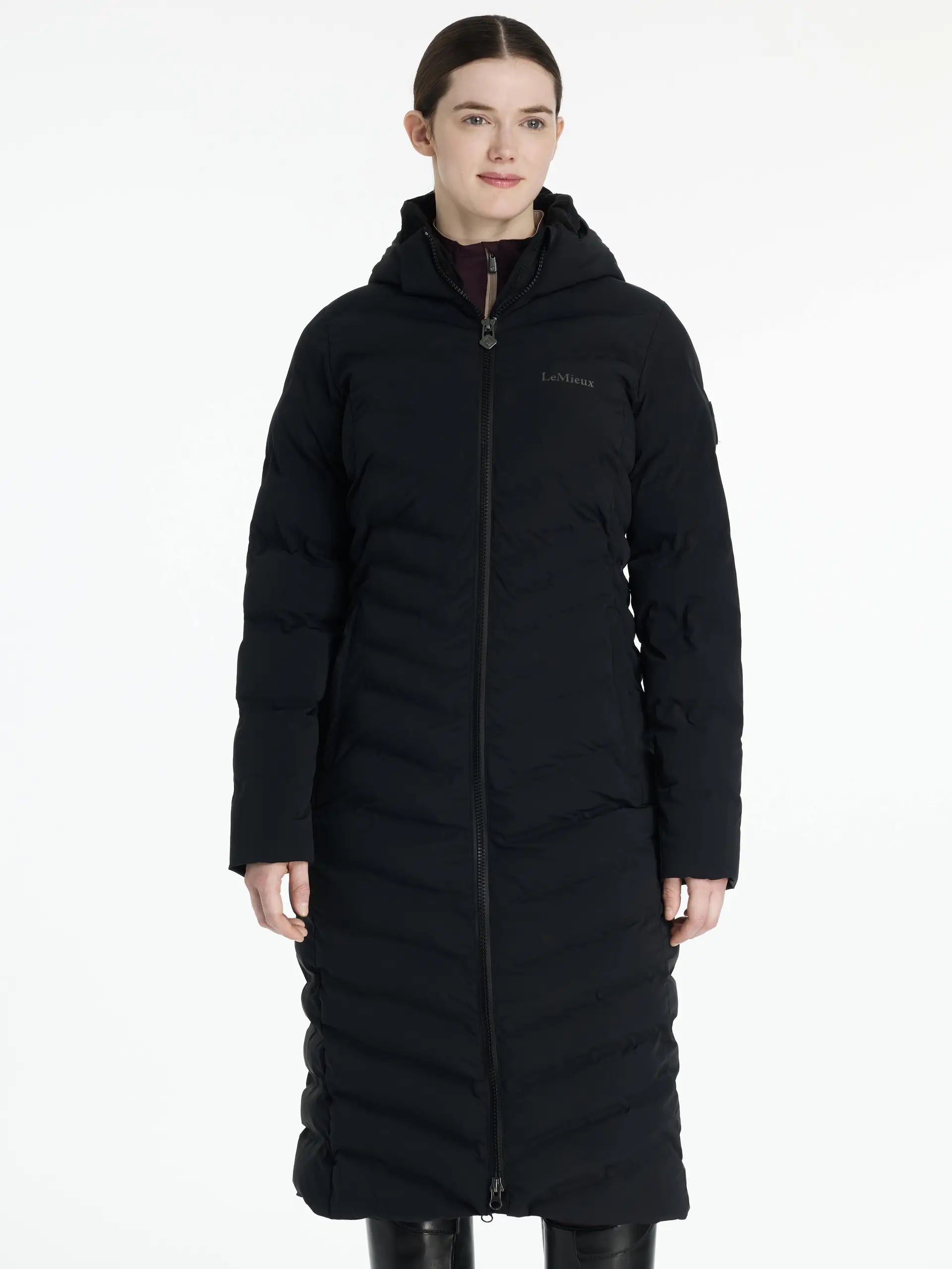 LeMieux Hayley Water Resistant Longline Puffer Coat Black