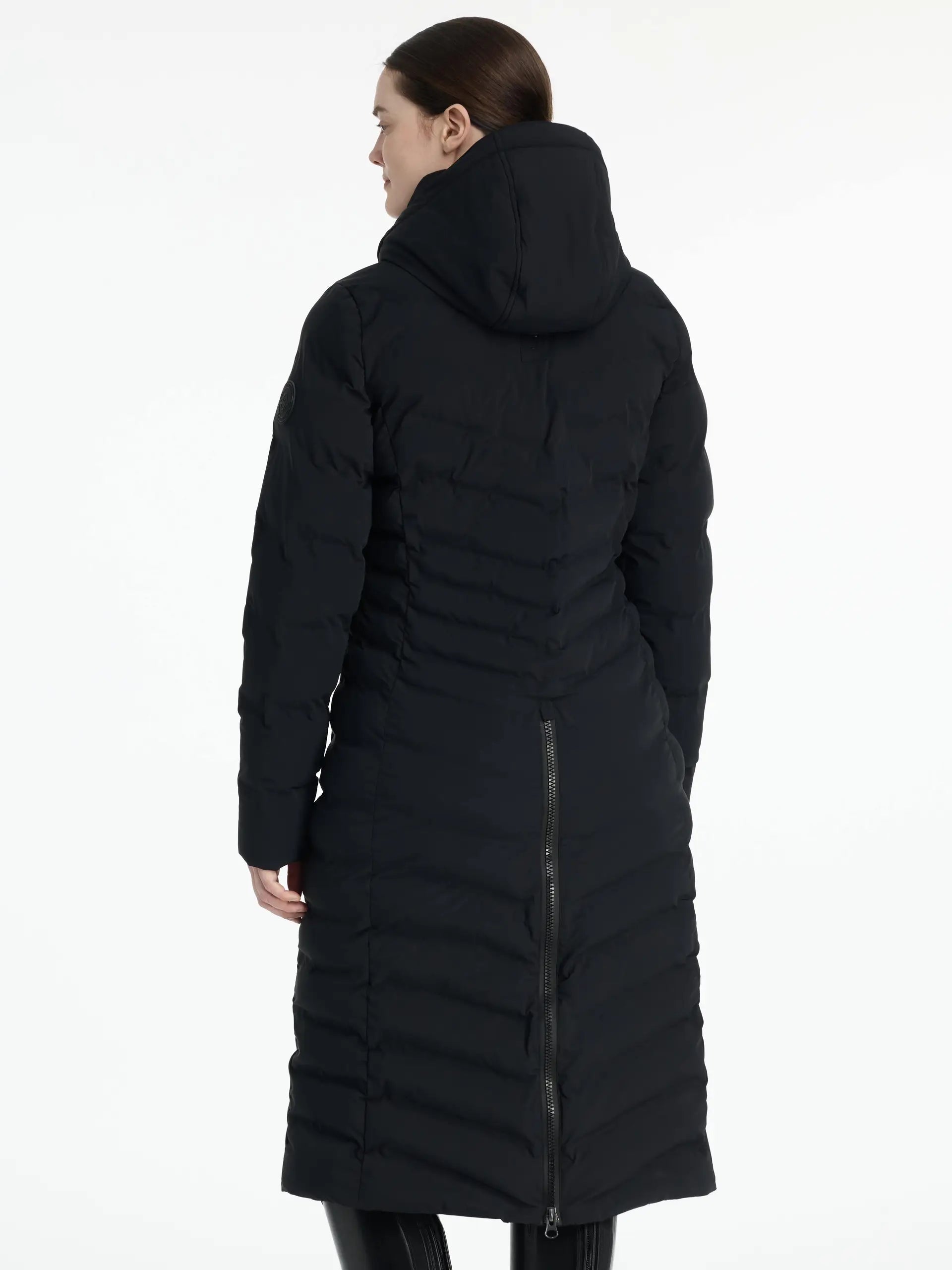 LeMieux Hayley Water Resistant Longline Puffer Coat Black
