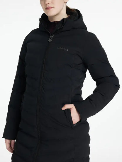 LeMieux Hayley Water Resistant Longline Puffer Coat Black