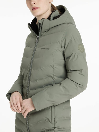 LeMieux Hayley Water Resistant Longline Puffer Coat Rosemary