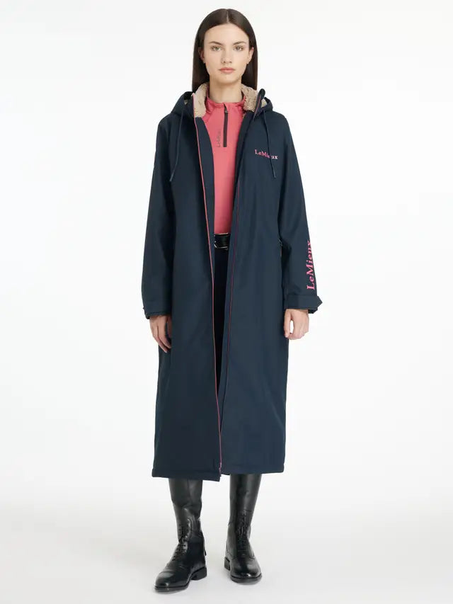 LEMIEUX HYDROSHIELD ROBE NAVY: Waterproof Riding Coat, Equestrian Apparel
