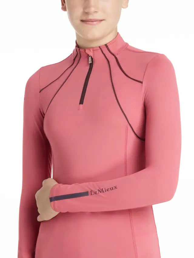 LeMieux Young Rider Mia Mesh Base Layer Cranberry