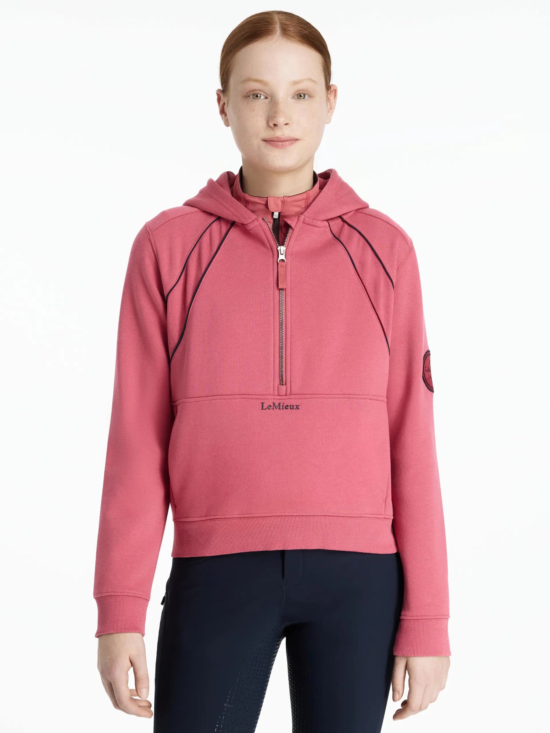 LEMIEUX YOUNG RIDER HETTIE Half Zip Hoodie CRANBERRY | Equiflair | Equestrian Clothing