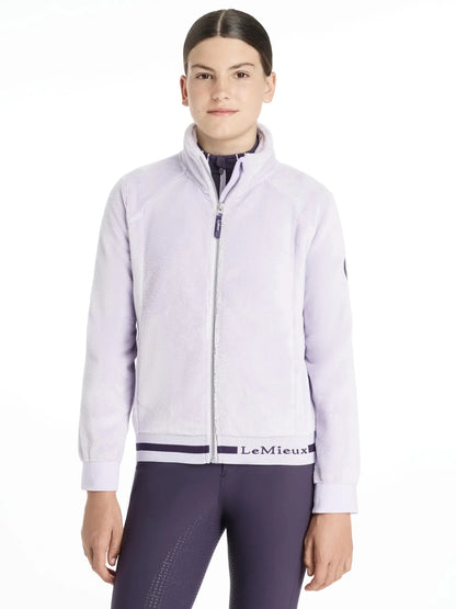 Young Rider LeMieux Libby Fleece Jacket - Lilac: Cozy Kids' Equestrian Apparel with Branded Details, soft fleece, and elastic trim.