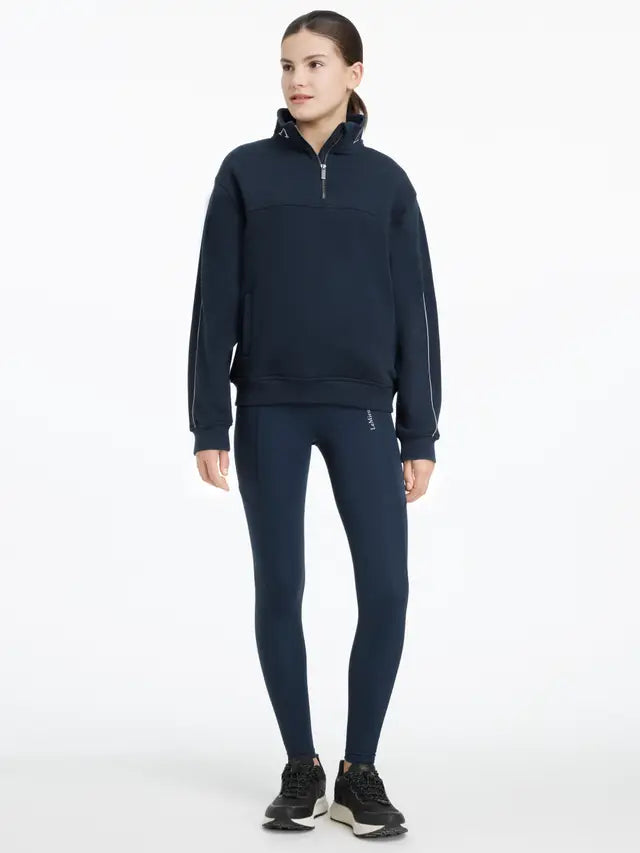 Lemieux Young Rider Kate Quarter Zip Sweat Navy. Stylish & comfortable fleece sweatshirt for kids.